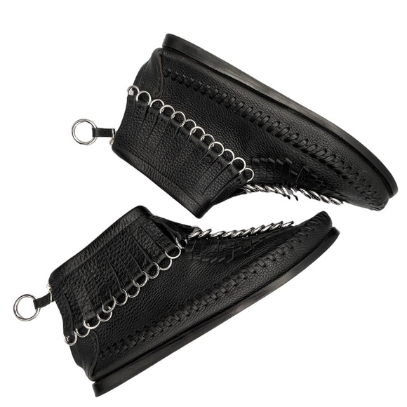 ✨🎉HP🎉✨ ALEXANDER WANG ‘Montana’ Black Leather Moccasin Fringe Boots | 38.5/8.5 - Picture 9 of 15